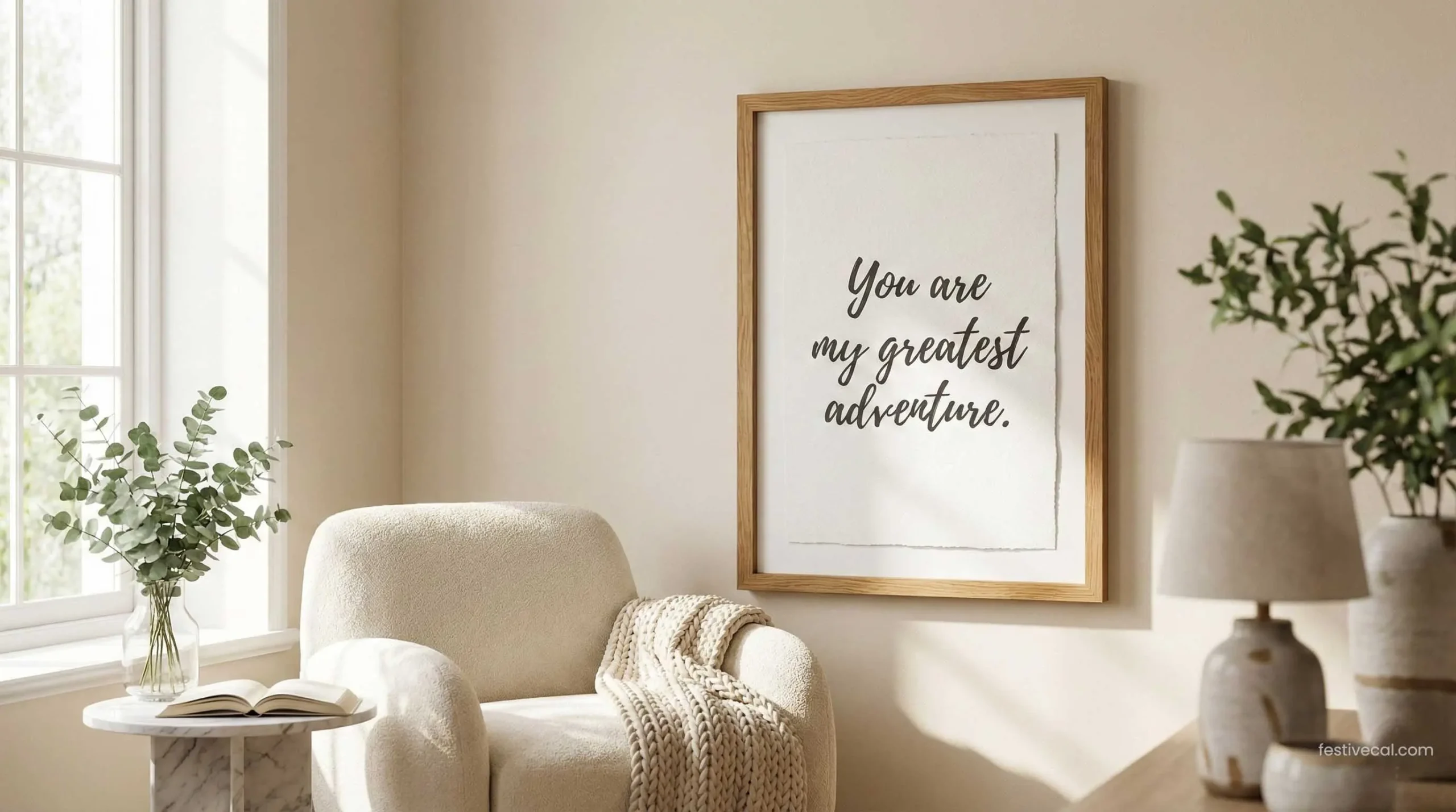 Framed wall art featuring a romantic quote, a creative Valentine's Day gift idea.