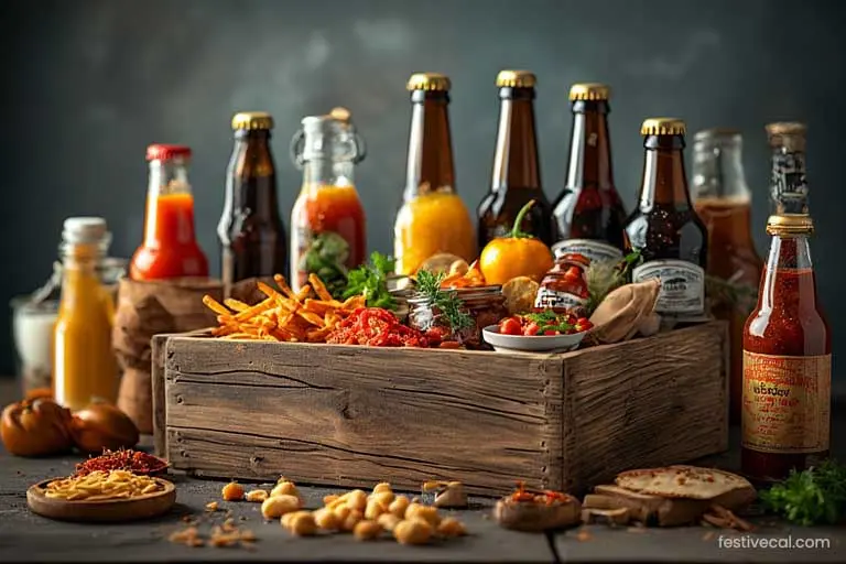 A gourmet food and craft beer gift basket for Valentine's Day.