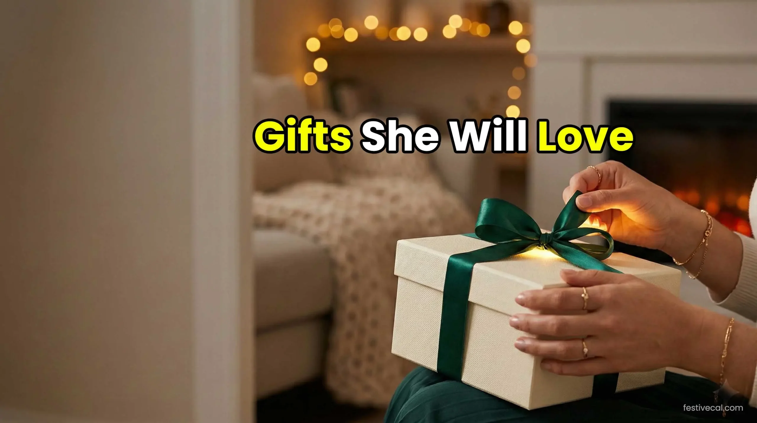 Woman unboxing a romantic Valentine's Day gift with joy.