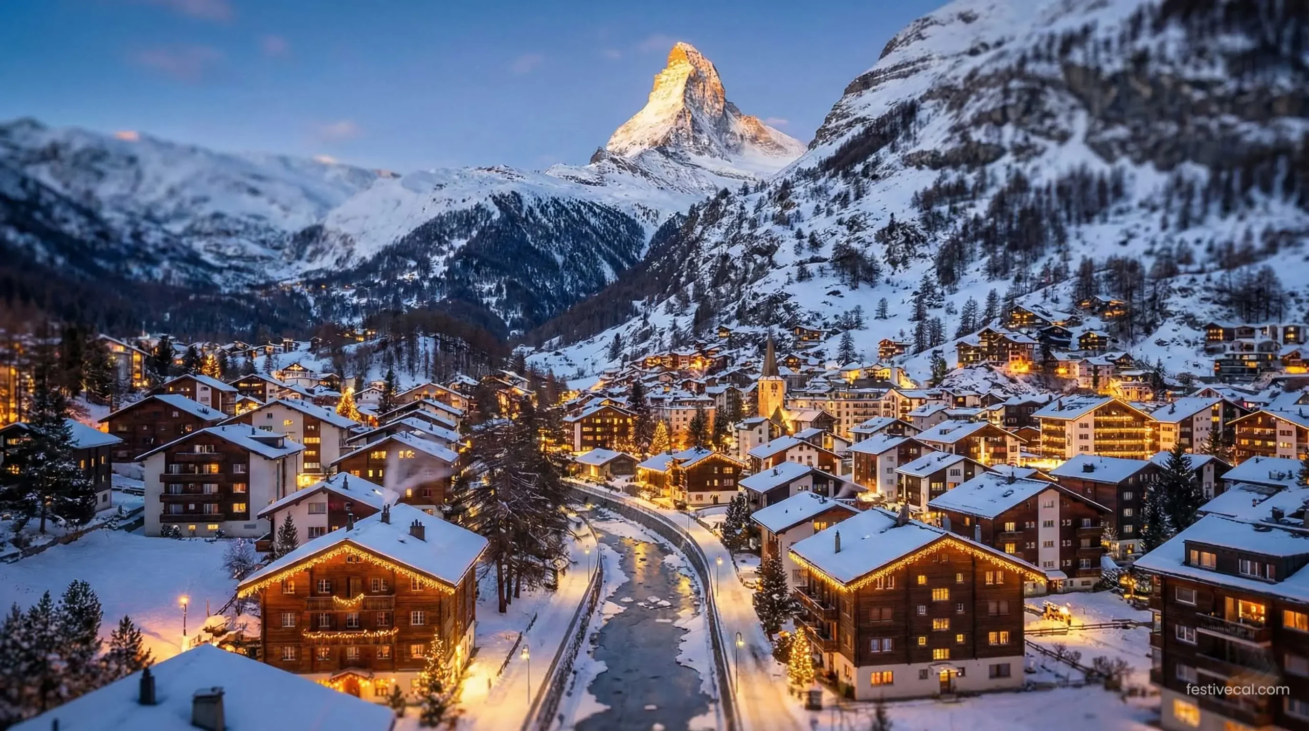 Zermatt, Switzerland, a romantic winter destination for Valentine's Day 2026.