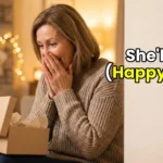 Mother looking surprised and happy opening a unique Mother's Day gift.