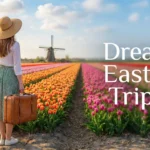 Woman enjoying a view of a top Easter travel destination.