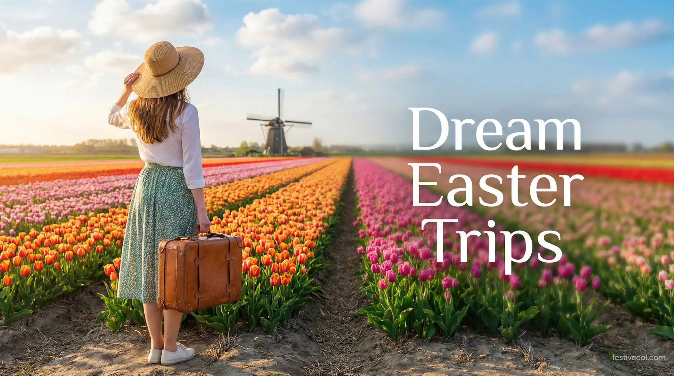 Woman enjoying a view of a top Easter travel destination.