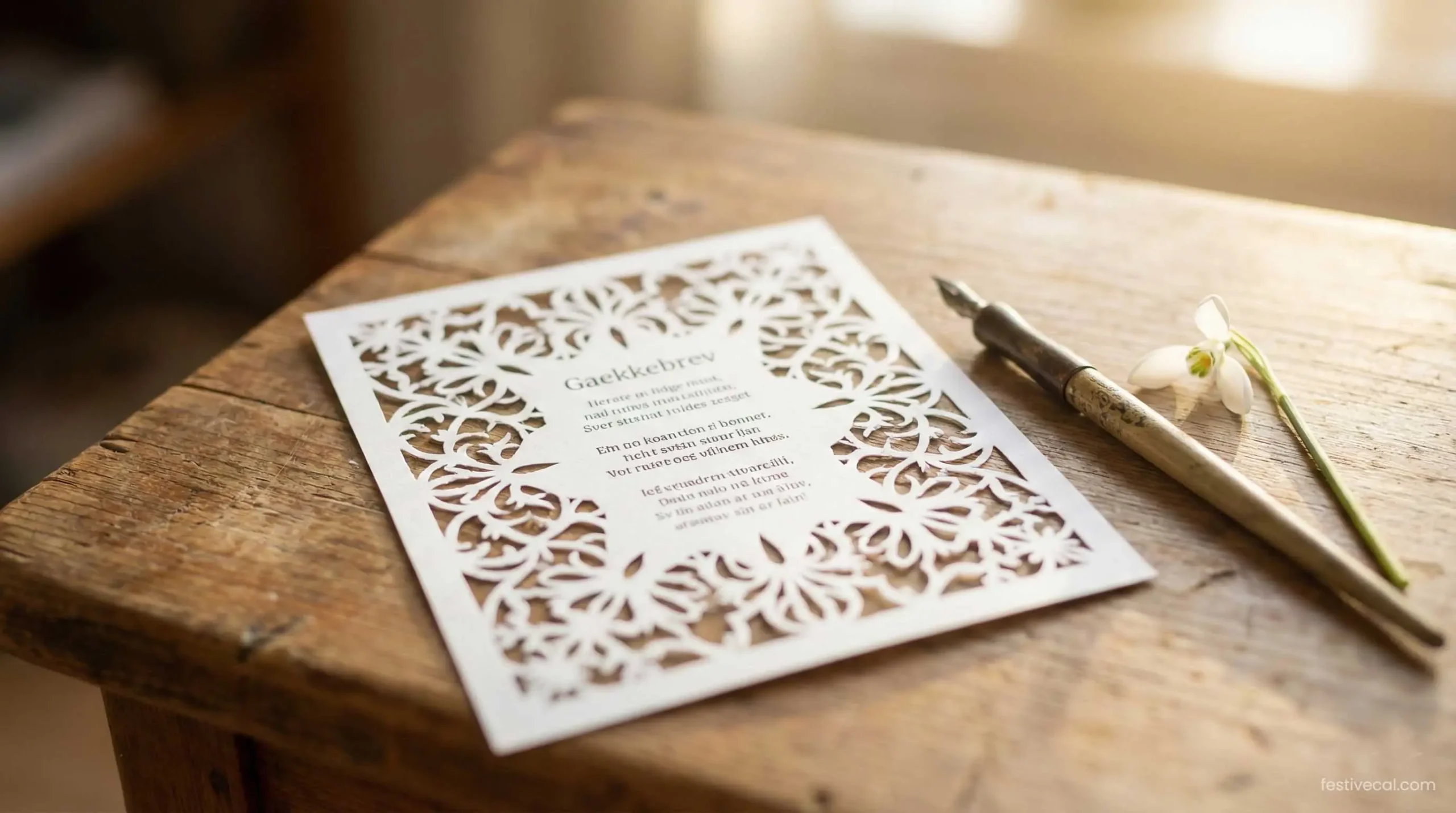 A traditional Danish Gaekkebrev paper letter, a unique Valentine's Day custom.