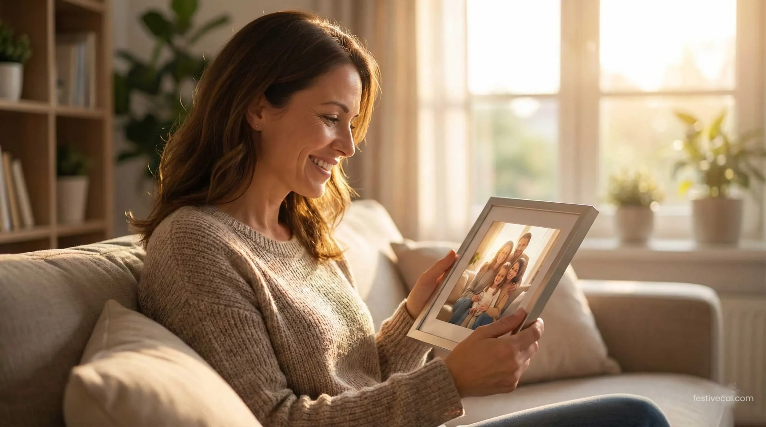 Personalized digital photo frame and sentimental gifts for Mother's Day.