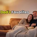 Father and son enjoying a movie night for Father's Day 2026.