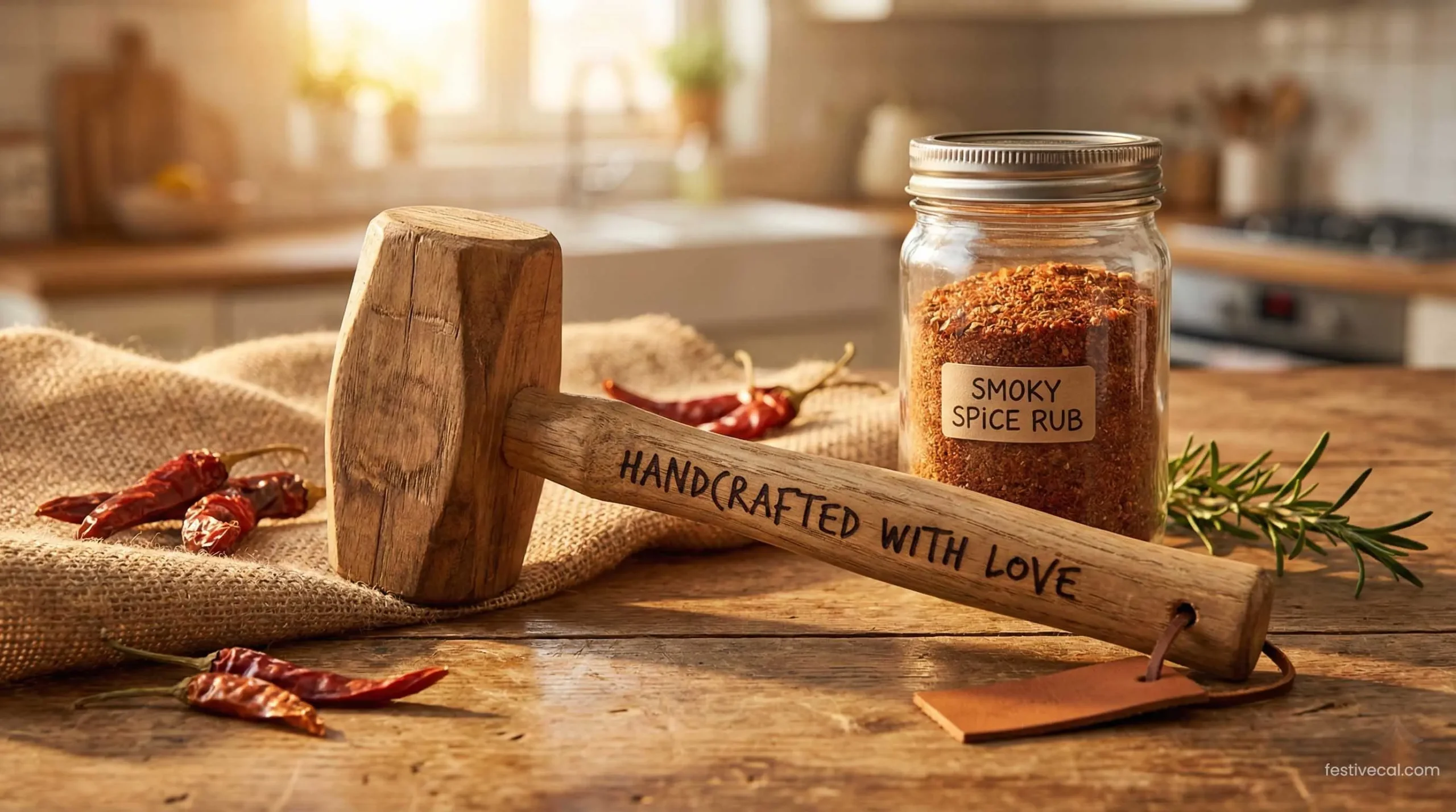 Personalized DIY hammer and BBQ rub gift for Father's Day.