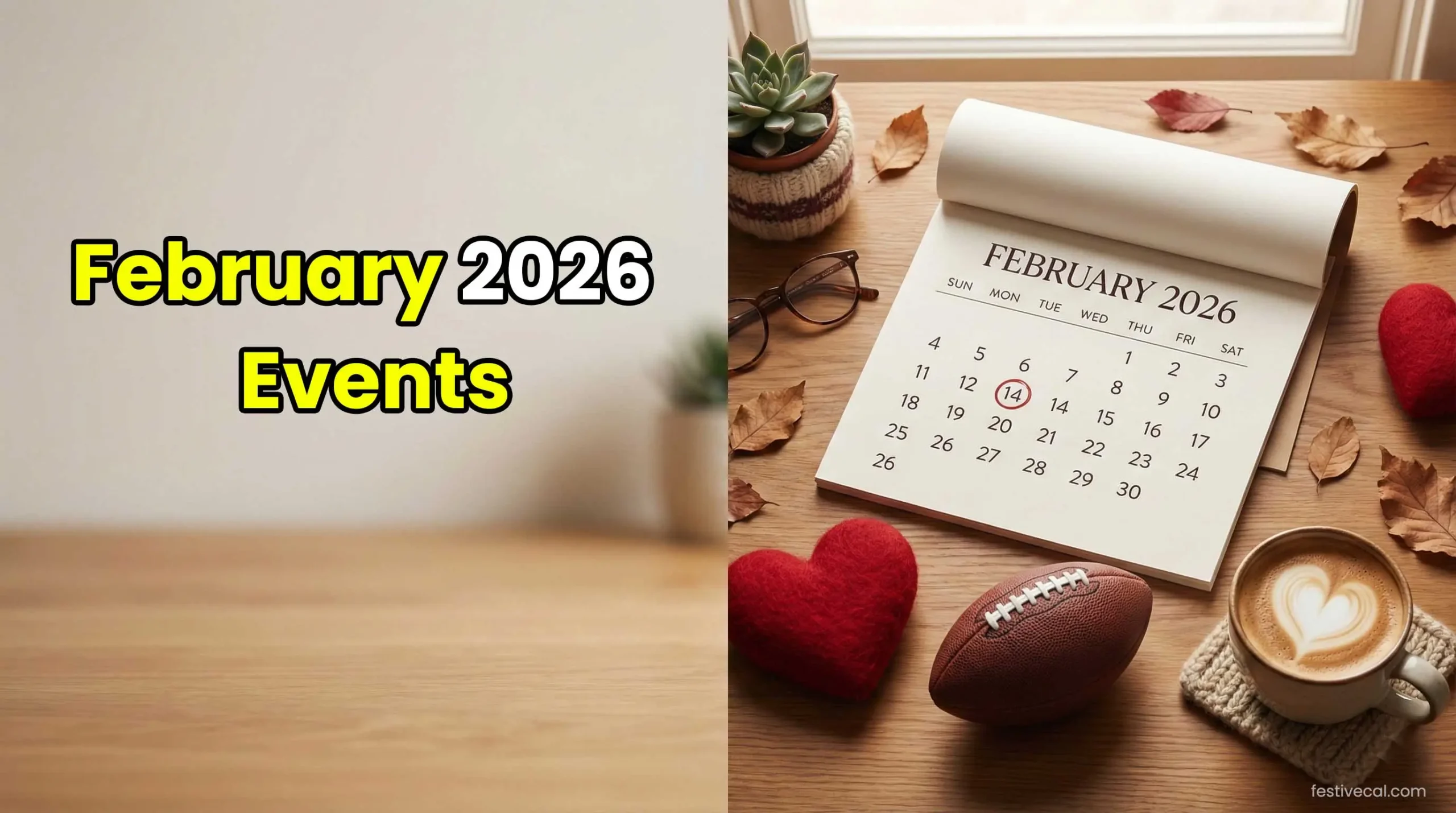Overview of February 2026 holidays including Valentine's and Super Bowl.