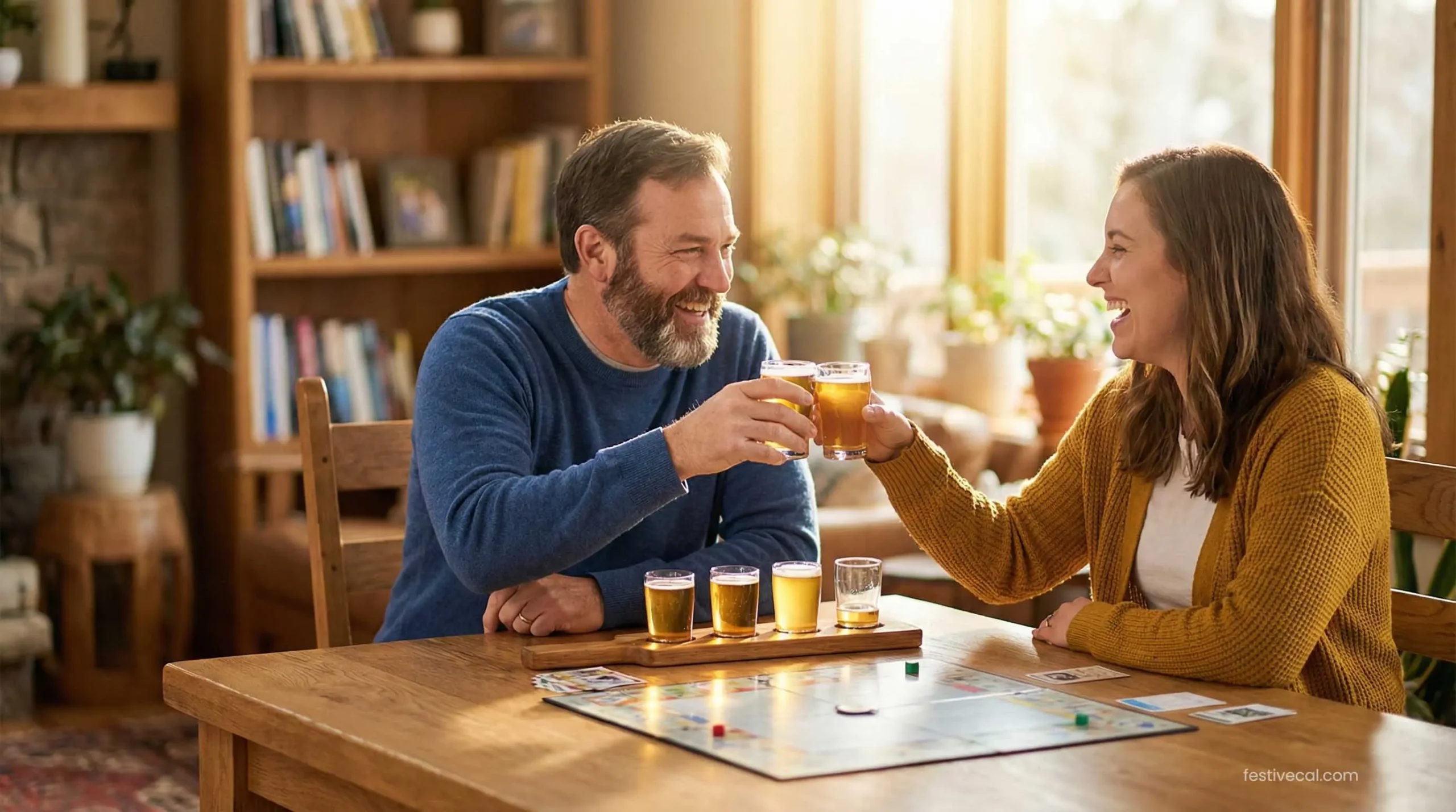 Indoor Father's Day activity ideas like building LEGOs or tasting beer.