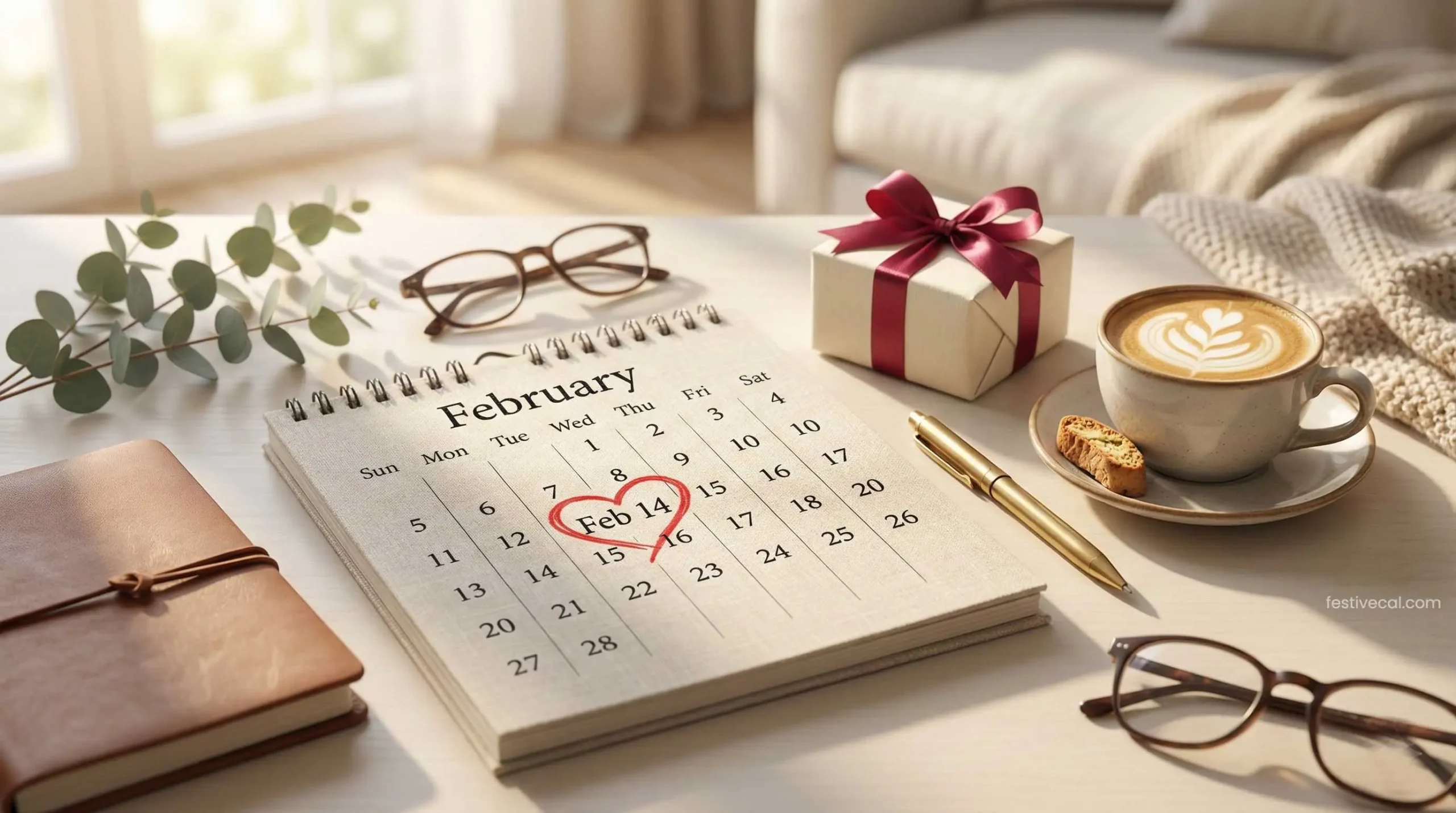 Valentine's Day 2026 planning calendar and checklist.